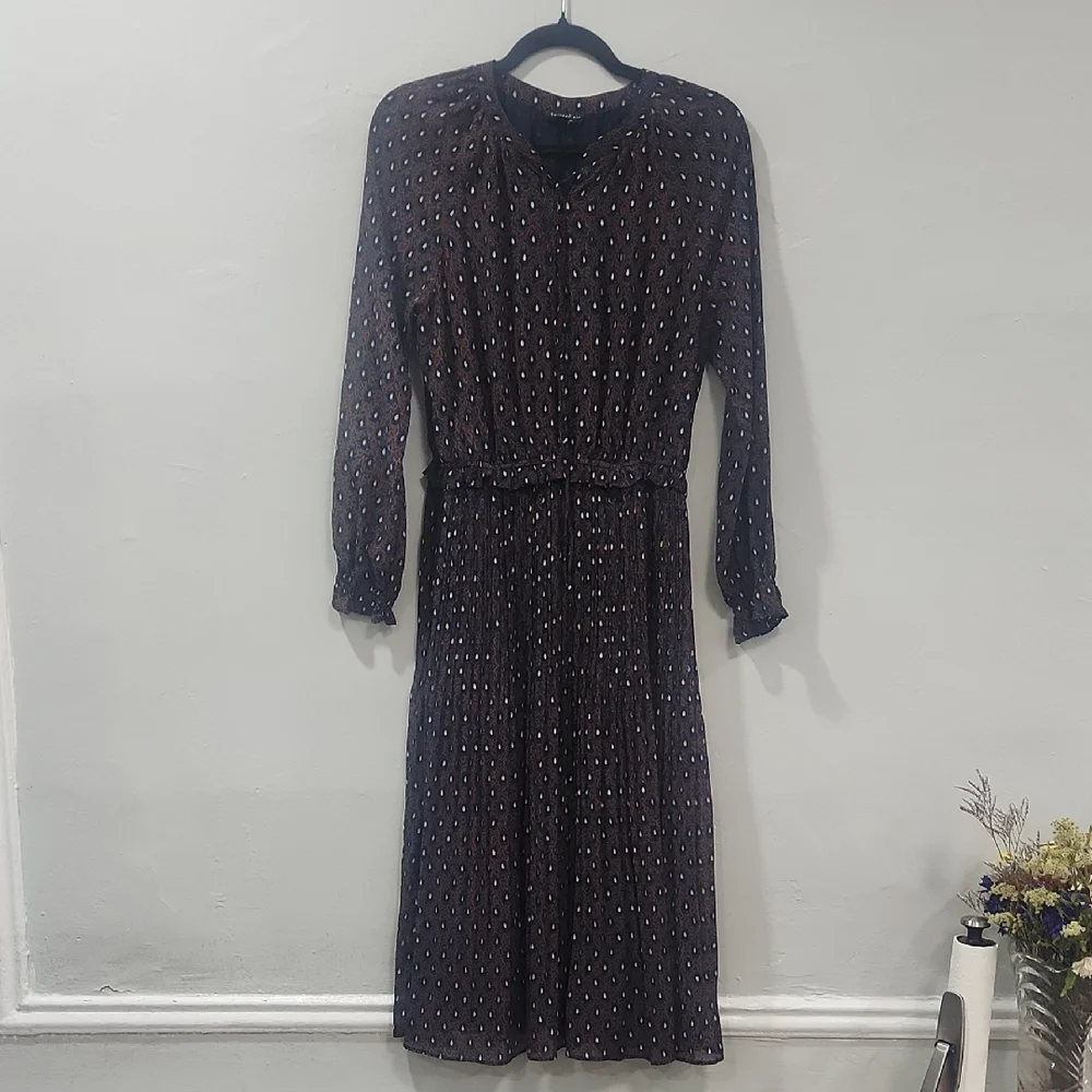 Current Air Black Dress with White and Pink Dots - Picture 1 of 4